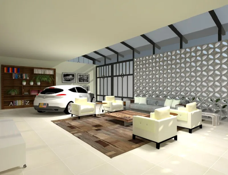 Garagem Lounge inspirada em paisagista