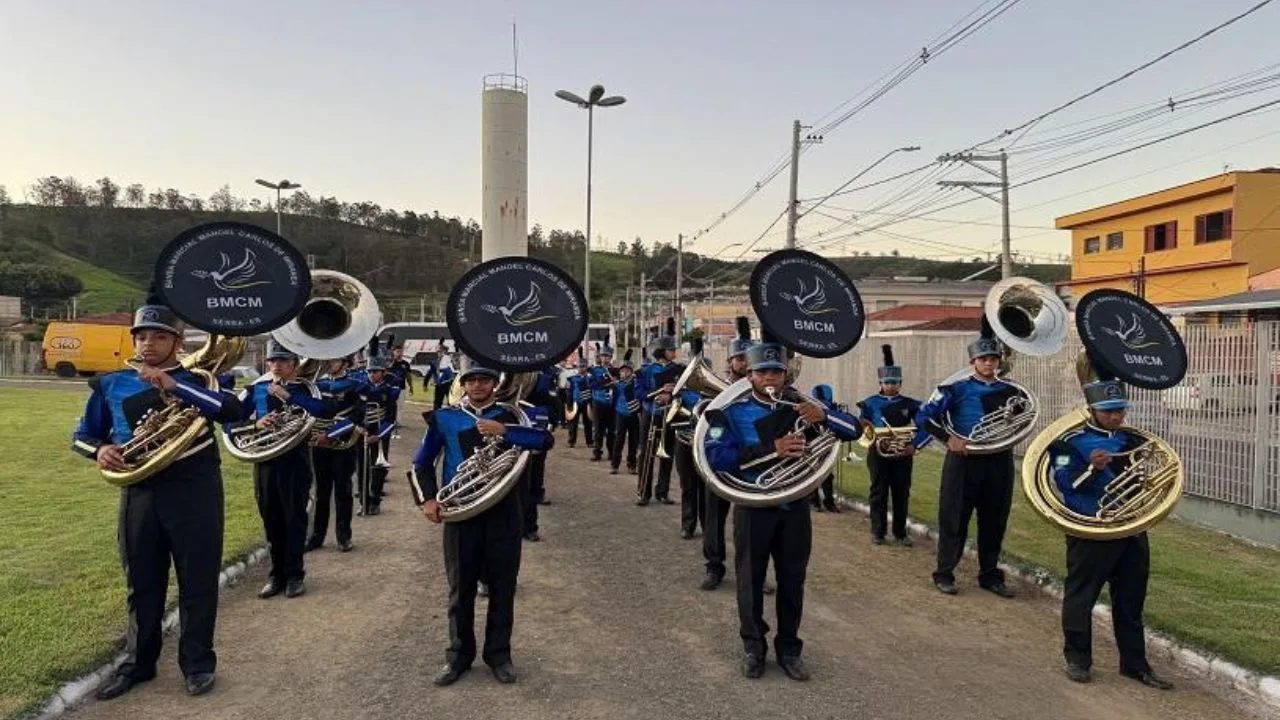 Banda marcial da Serra vence sete premiações em campeonato brasileiro