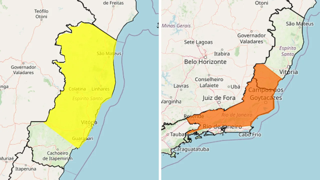 ES recebe alertas de tempestade, chuva de granizo e alagamentos