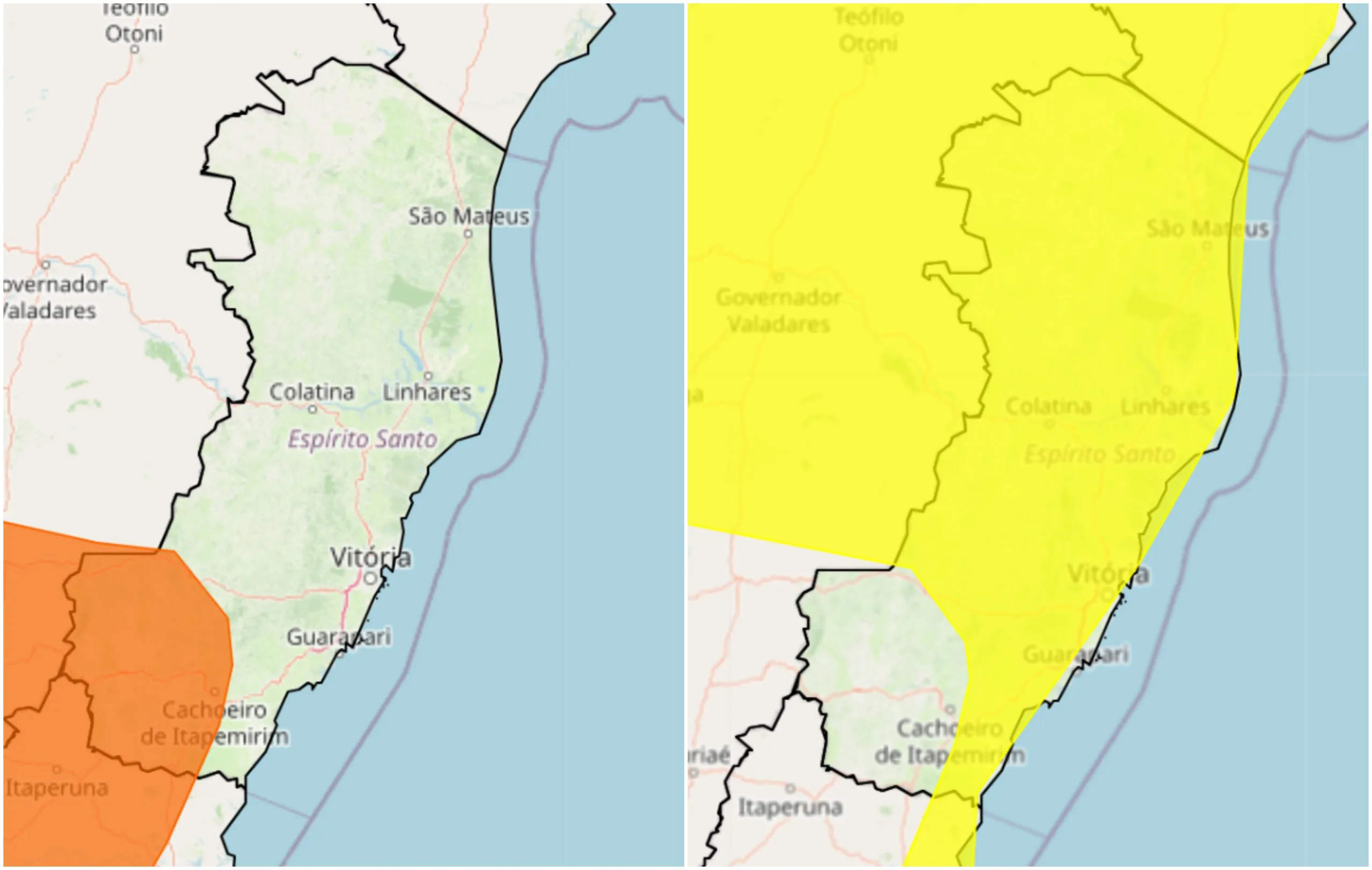 ES começa o ano com dois alertas para chuva intensa