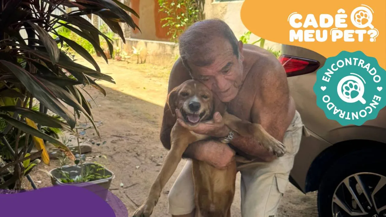 O cão Leão e o seu tutor (Foto: arquivo pessoal)