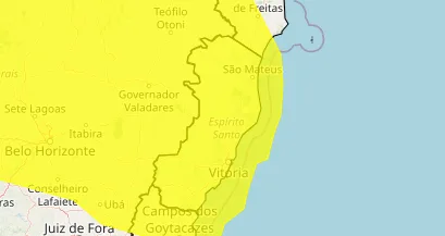 ES tem alerta de chuva forte em todas as cidades até segunda-feira