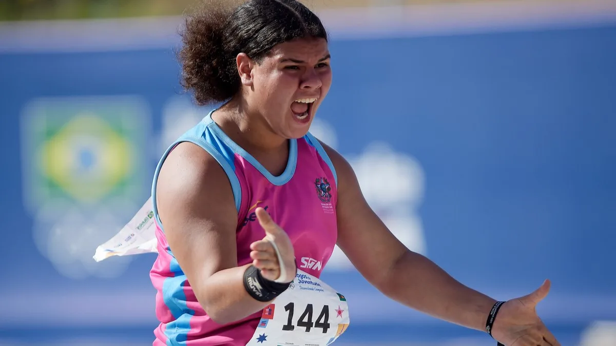 2024.11.26 – Jogos da Juventude CAIXA 2024 – Joao Pessoa, Paraíba, Brasil – Atletismo feminino – Arremesso de Peso – Final em açao durante os Jogos da Juventude CAIXA 2024. Os Jogos acontecerão do dia 13 a 28 de novembro. Foto: Alexandre Loureiro/COB @alexandreloureiroimagens