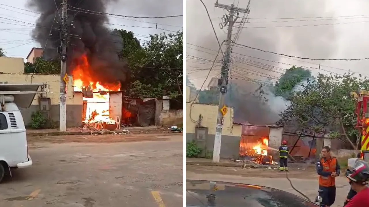 VÍDEO | Incêndio destrói casa em bairro de Cariacica