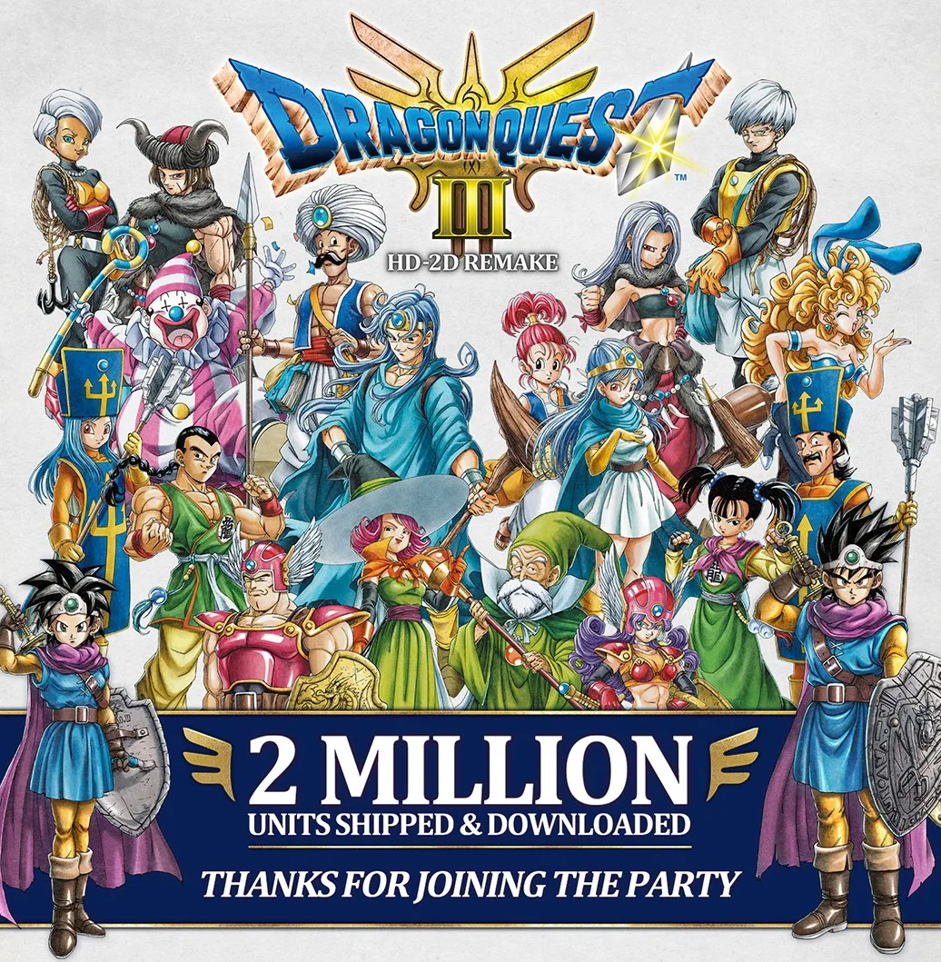 Dragon Quest III HD-2D Remake vendeu mais de 2 milhões de unidades