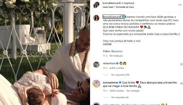 VÍDEO | Neymar anuncia segunda filha com Bruna Biancardi