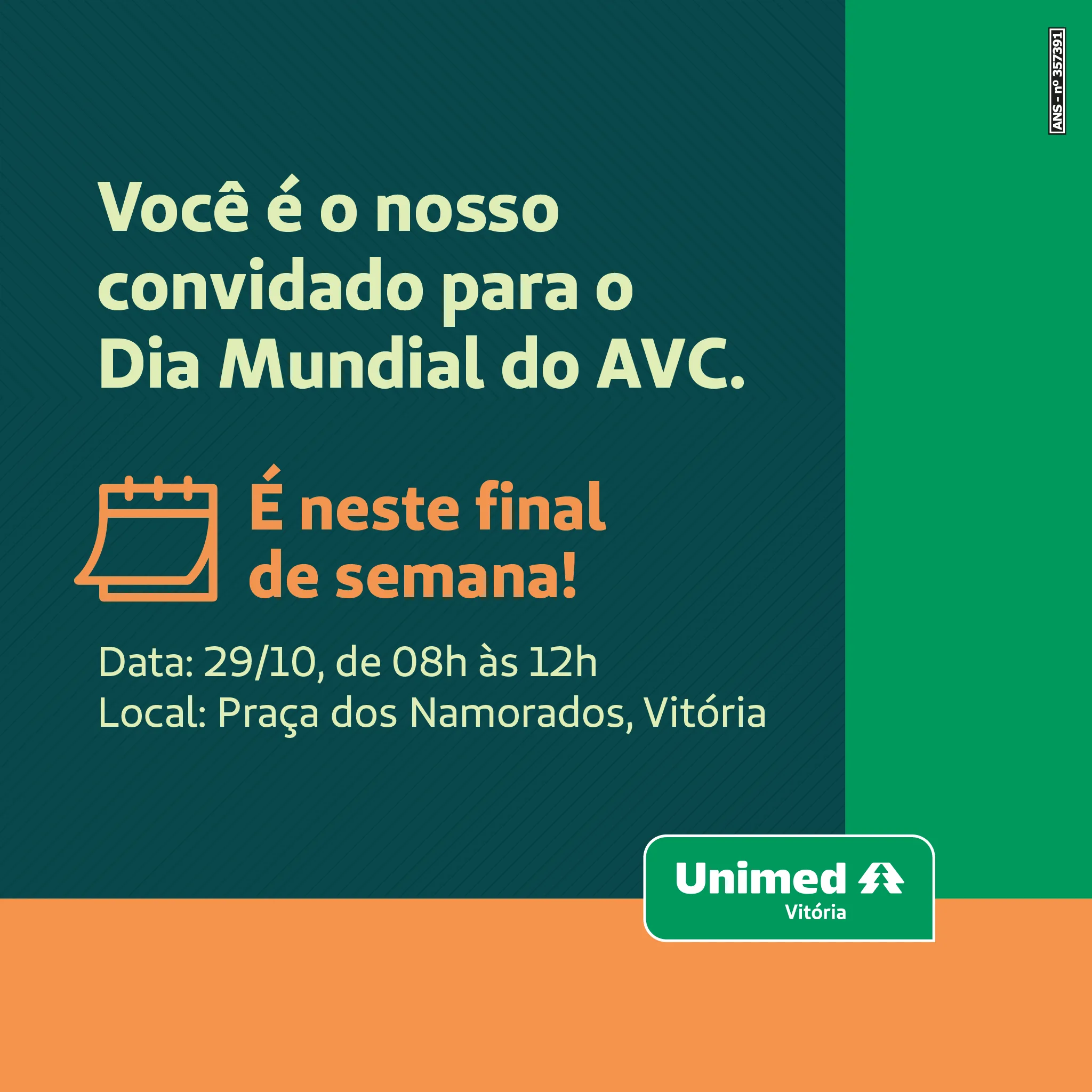 Combate ao AVC: Unimed Vitória oferece serviços gratuitos de saúde em evento na Praça dos Namorados