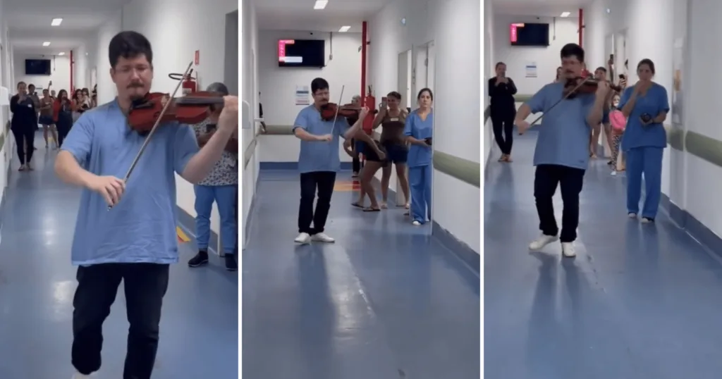 Vídeo: médico toca violino em hospital infantil do ES na noite de Natal: "Esperança" (Foto: Reprodução/Instagram @viniciuspediatra)