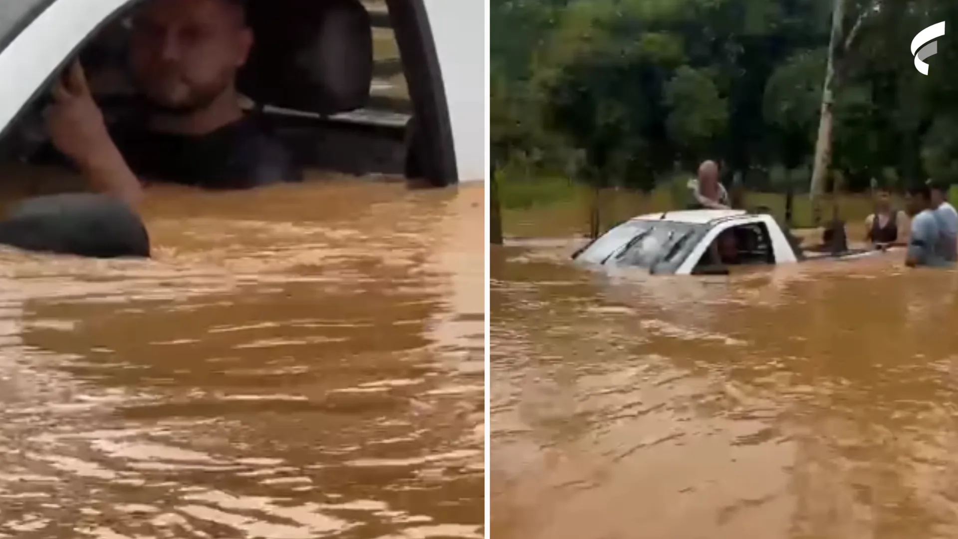 VÍDEO | Carro fica debaixo d'água em Governador Lindenberg após chuvas