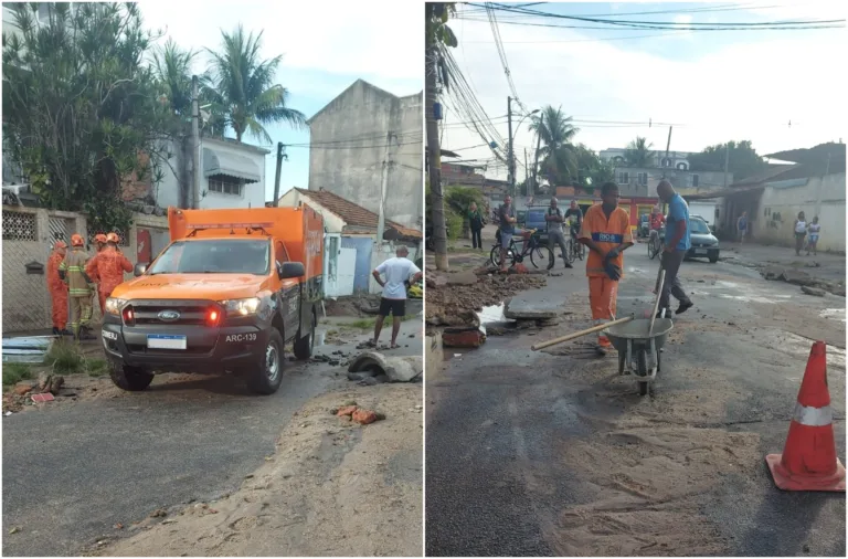 Adutora rompe, derruba parte de casa e idosa morre soterrada no Rio