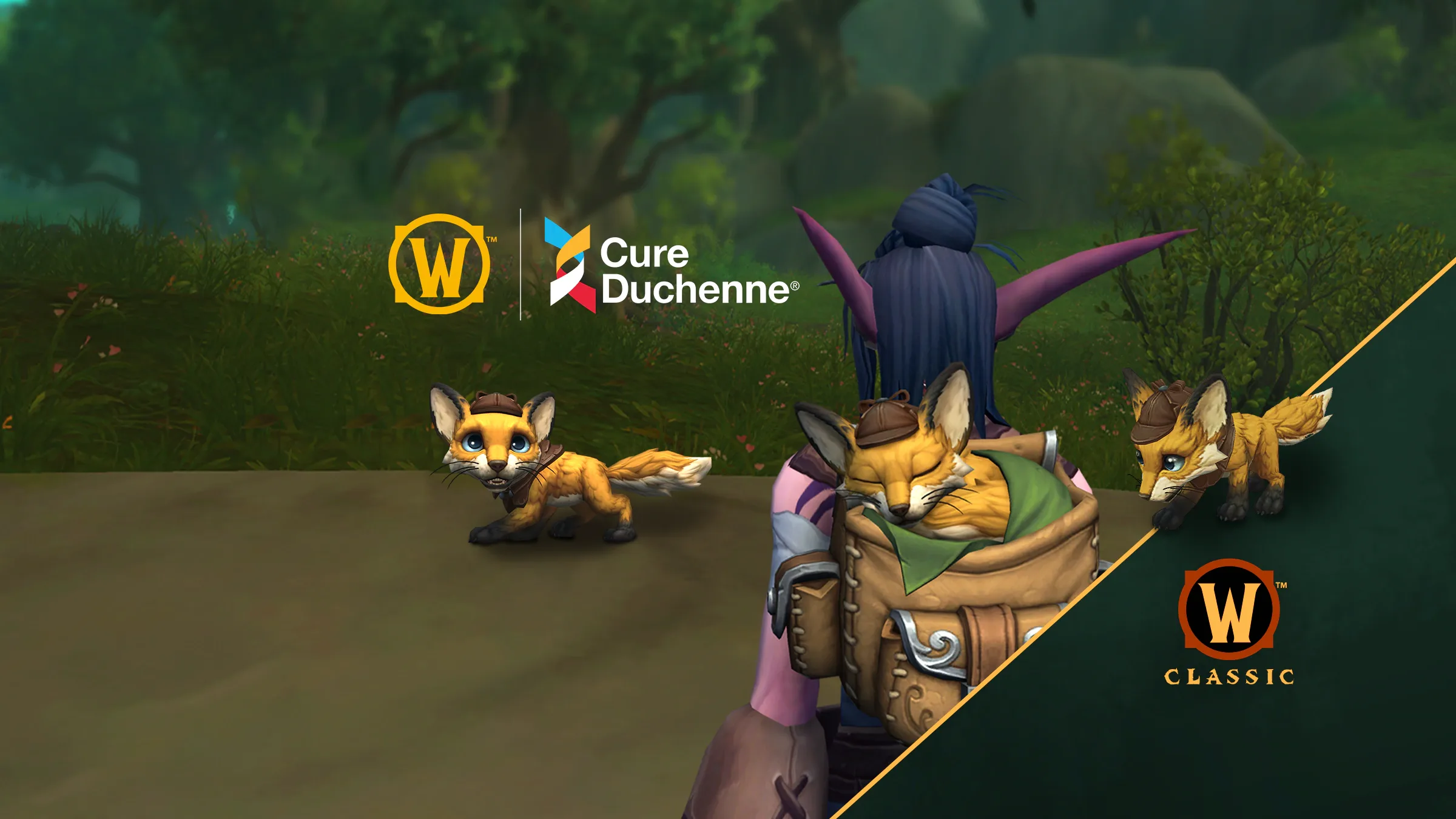 Apoie a CureDuchenne com a oferta de Mascote Beneficente de WoW 2024