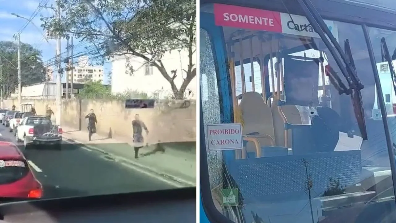 Vídeo mostra tiros na Norte-Sul e pânico dentro de ônibus do Transcol na Serra