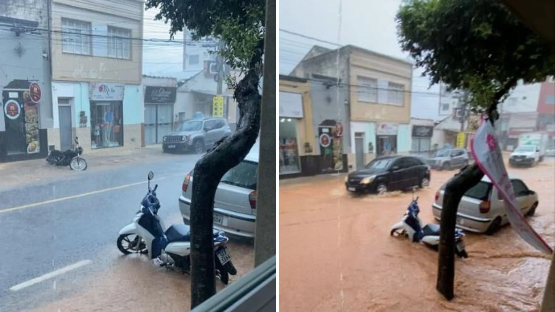 VÍDEO | Em três minutos, chuva alaga ruas em cidade no Sul do ES