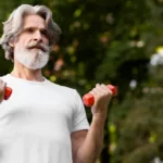 idoso se exercitando