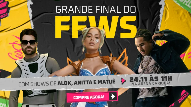 Alok, Anitta e Matuê no show de abertura da Grande Final do FFWS Final Global