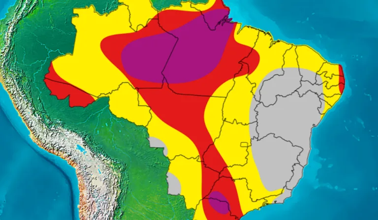 Mapa risco de temporais do Climatempo