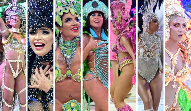 Rainhas de bateria no primeiro dia de desfile do Carnaval de Vitória 2025