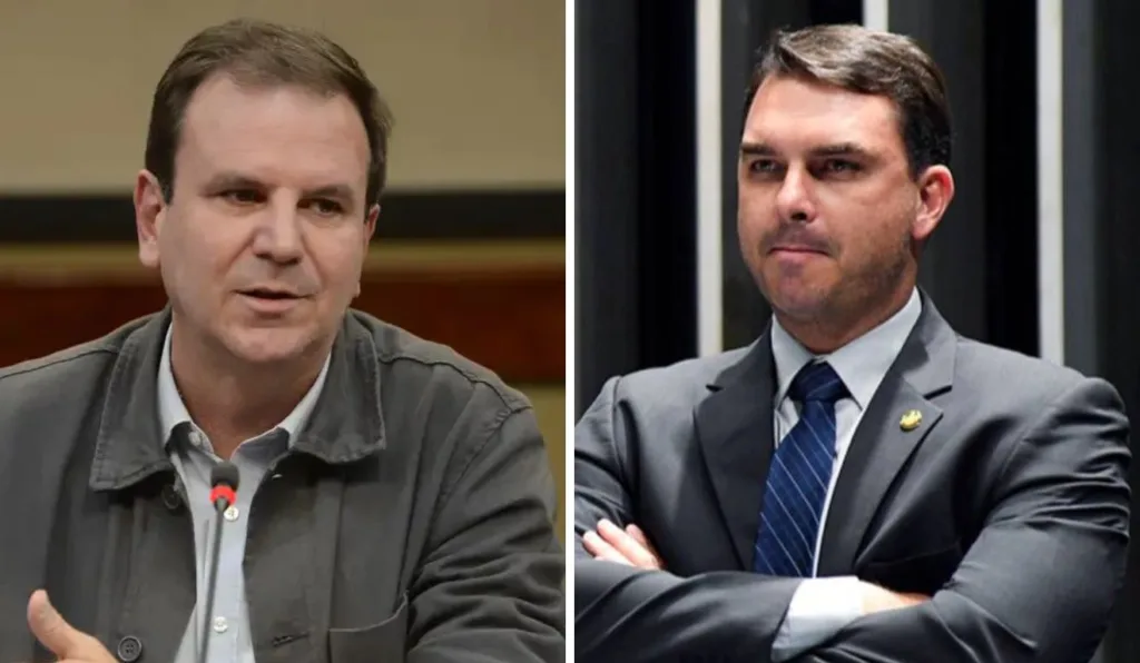 Eduardo Paes e Flávio Bolsonaro Eduardo Paes e Flávio Bolsonaro