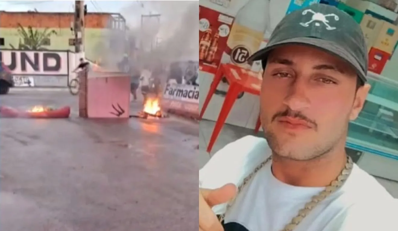 Família fez protesto por Patrick Alves da Vitória, que está desaparecido desde domingo (23). Foto: Reprodução/ TV Vitória