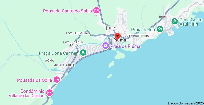 Mapa da Praia de Piúma/Reprodução Google