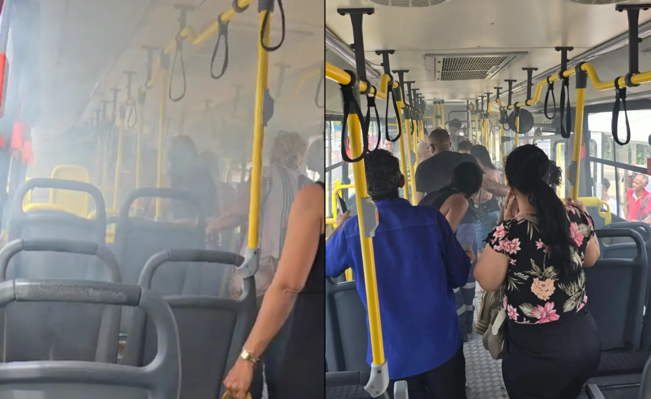 Caso aconteceu em um ônibus que seguia para um terminal em Vila Velha. (Foto: Reprodução/ WhatsApp TV Vitória)