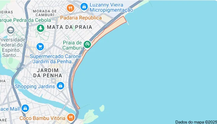 Mapa Praia de Camburi ES/Reprodução Maps