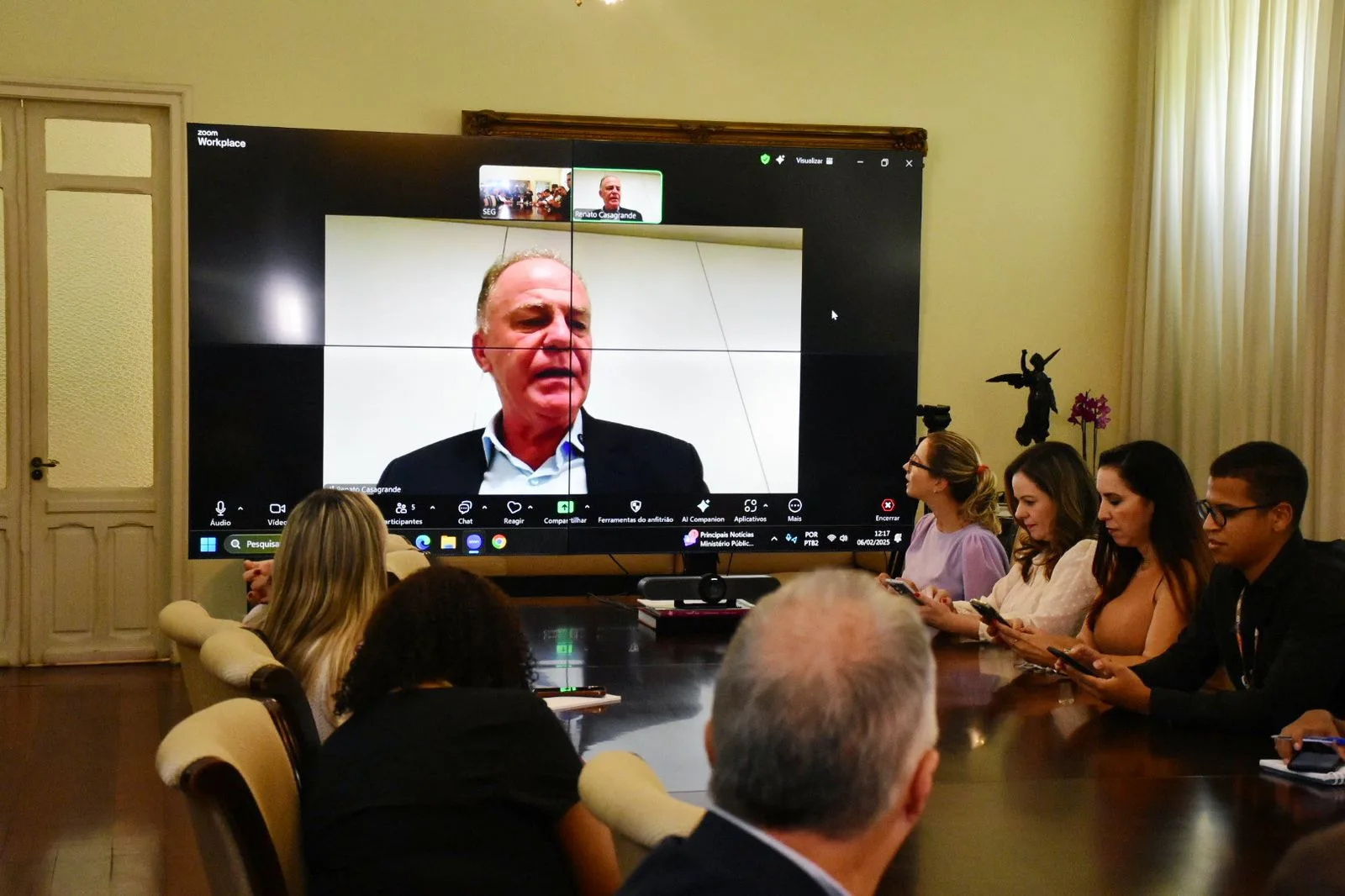 Coletiva de investimento Arcelor Economia Governador Renato Casagrande