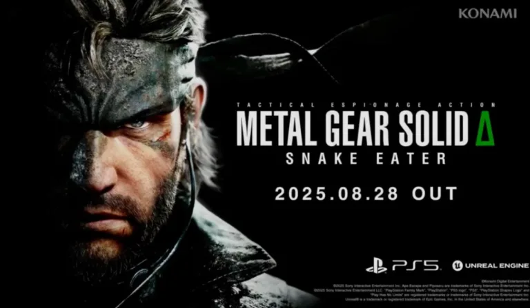 Metal Gear Solid Delta: Snake Eater terá lançamento em 28 de agosto para PC, Xbox Series X|S e PS5, conforme vazamento na PS Store.