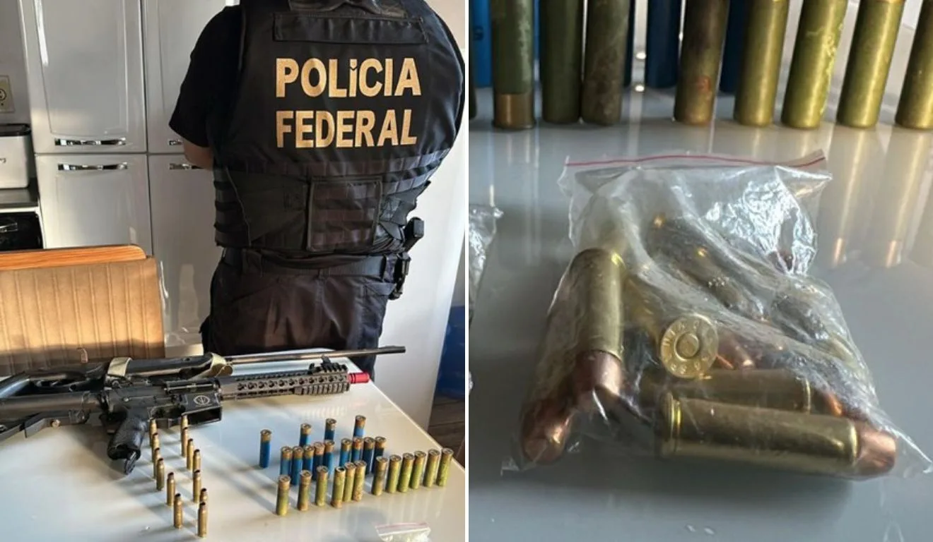 Policiais durante cumprimento de mandado Foto: Divulgação / Polícia Federal