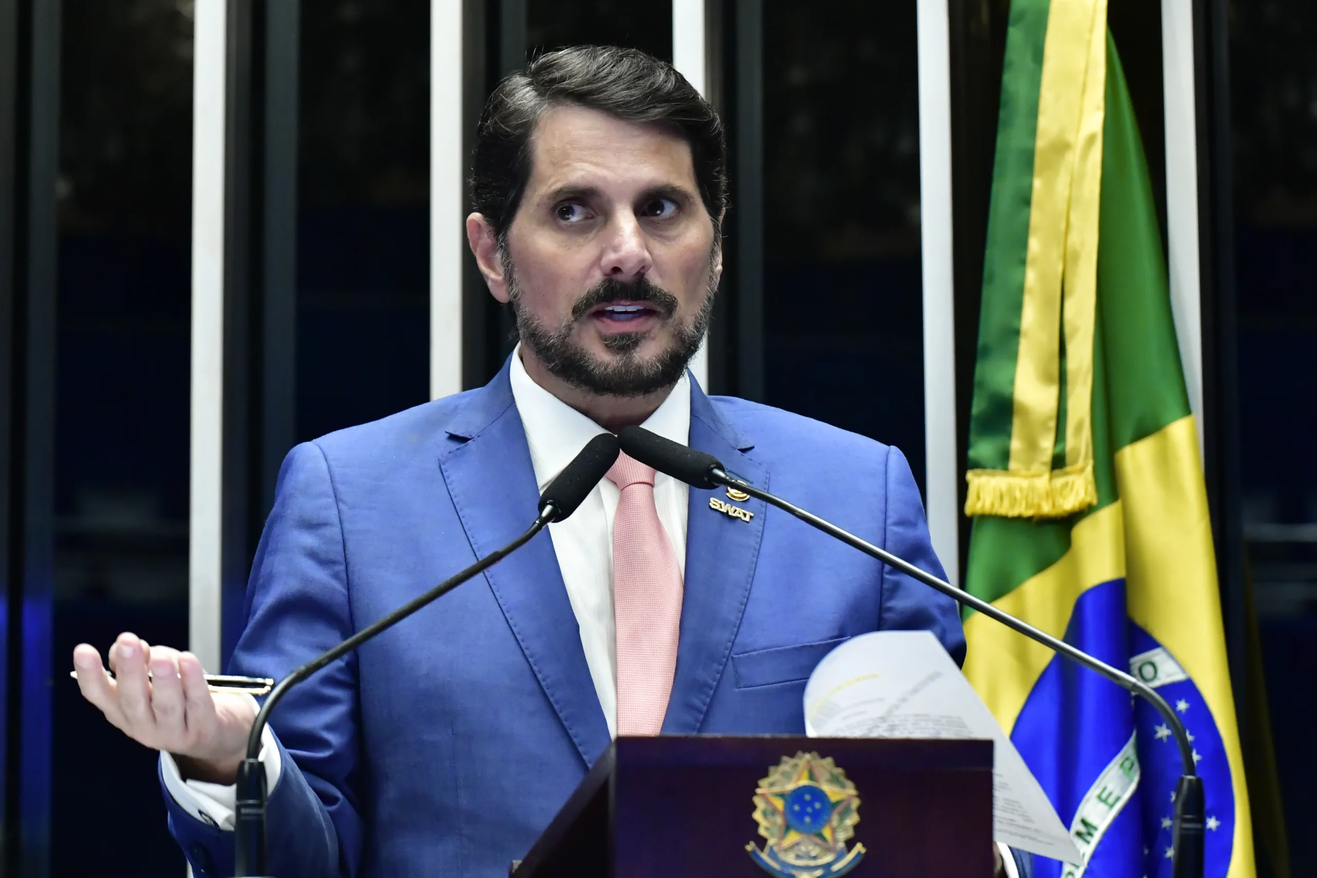  
Senador Marcos do Val em discurso no Senado (Foto: Waldemir Barreto/Agência Senado)