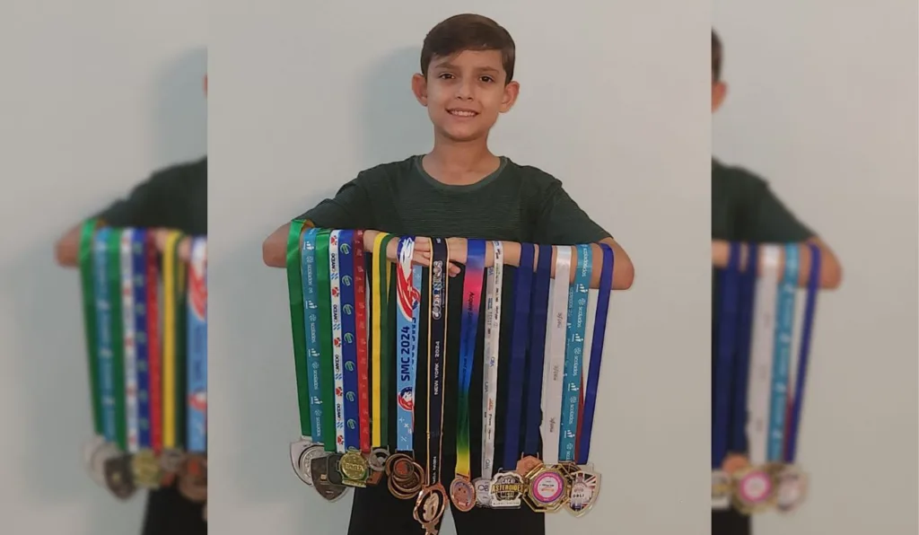 Marcelo, estudante de Vila Velha de 9 anos, se destaca em premiações internacionais. Foto: Divulgação