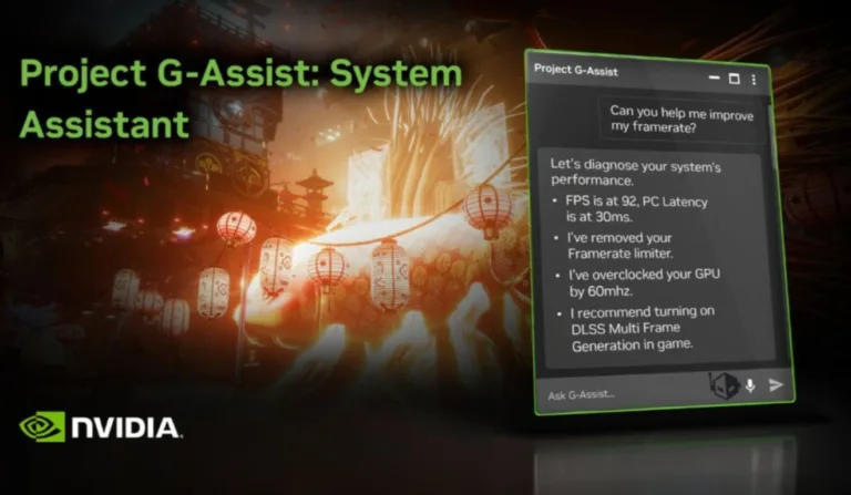 Nvidia lança G-Assist, assistente AI que otimiza configurações, elimina FPS drops e controla dispositivos com GeForce RTX.