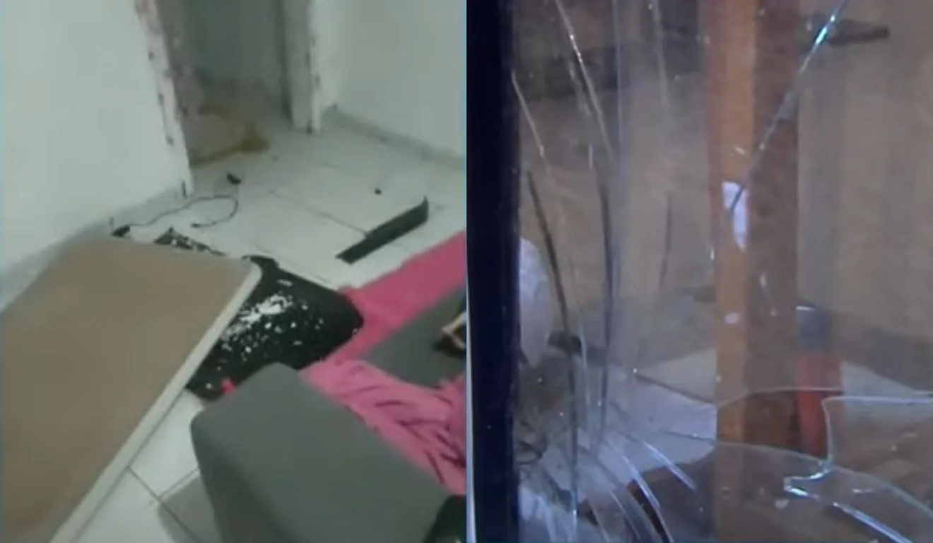 Casa da mulher grávida foi revirada e itens foram destruídos pelo ex-namorado. Foto: Reprodução/ TV Vitória