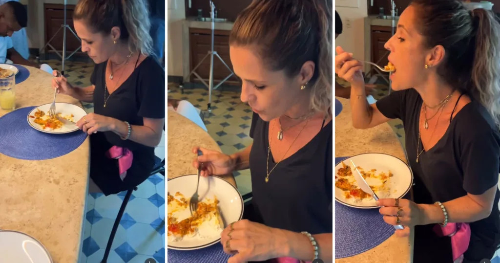 American Airlines? Que nada! Vídeo de "Ingrid Guimarães" comendo moqueca no ES intriga: "O que aconteceu" (Foto: Reprodução/Instagram @ilhadascaieiras @mperim)