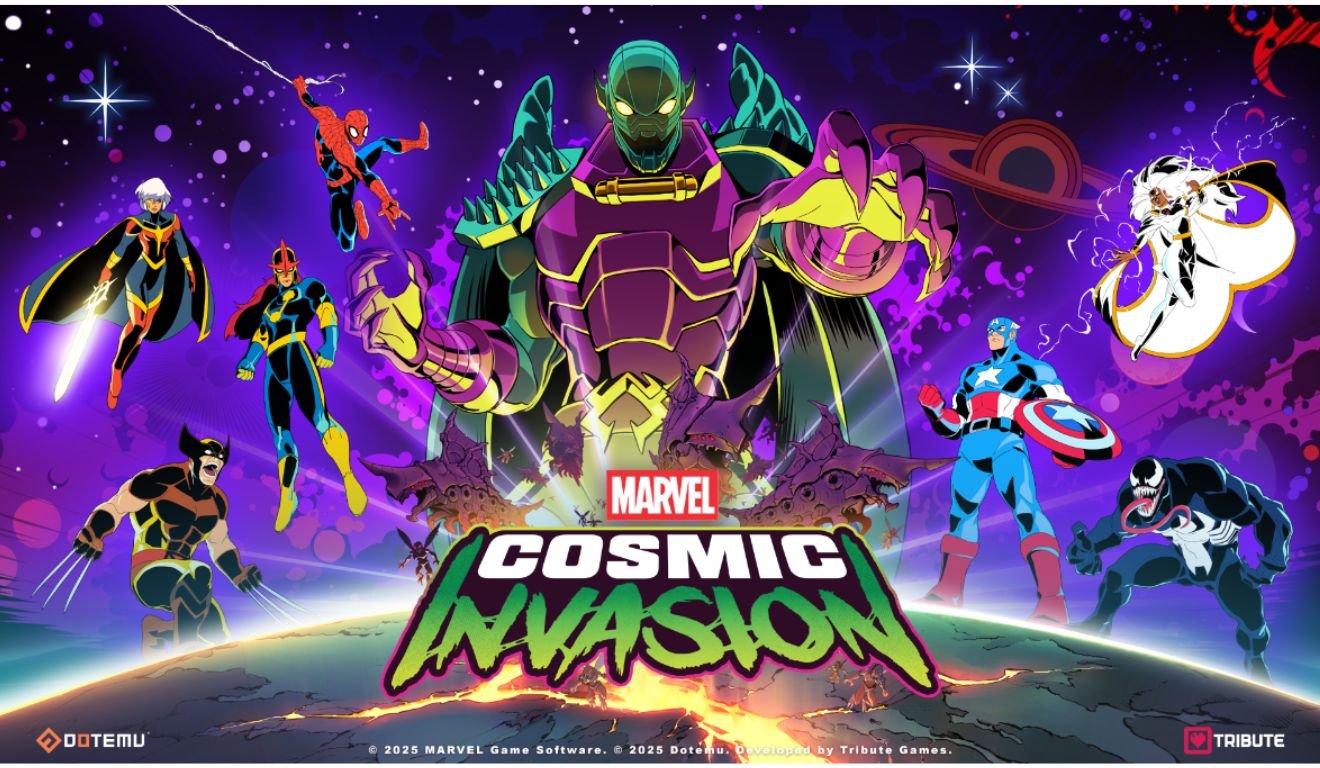 MARVEL Cosmic Invasion une heróis Marvel em beat 'em up arcade com pixel art e troca dinâmica de personagens, com crossplay para 4 jogadores. Lançamento 2025.