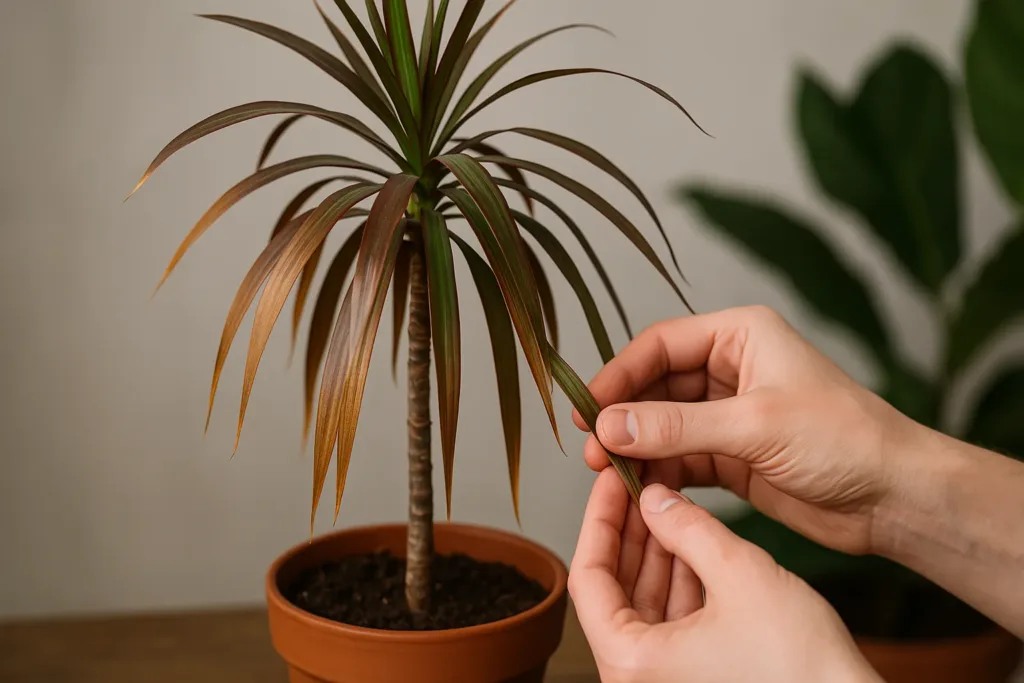 Como salvar sua Dracena-marrom quando ela começa a perder a cor