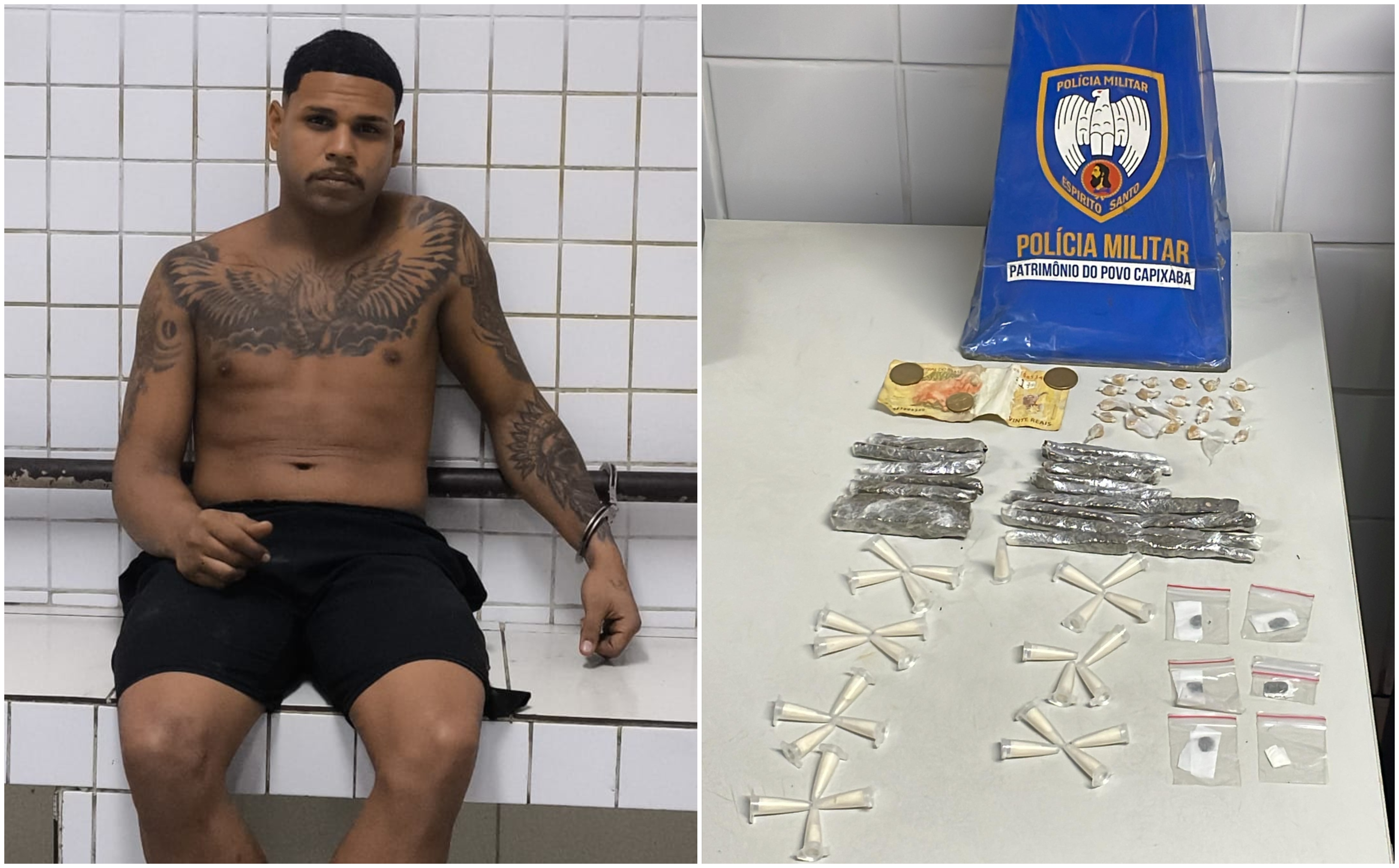 Suspeito de chefiar tráfico na Serra é preso escondido no teto de banheiro