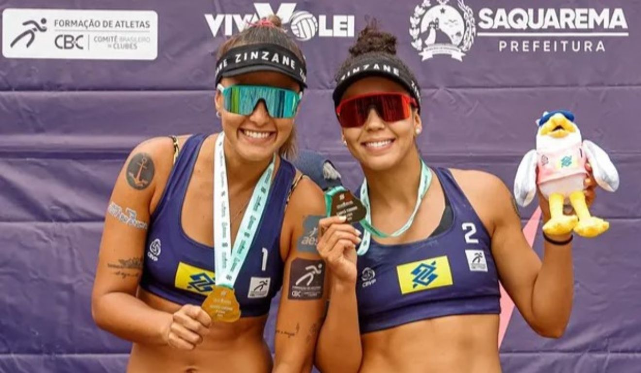 Thâmela e Vic, campeãs da etapa de Saquarema do Circuito Brasileiro de vôlei de praia