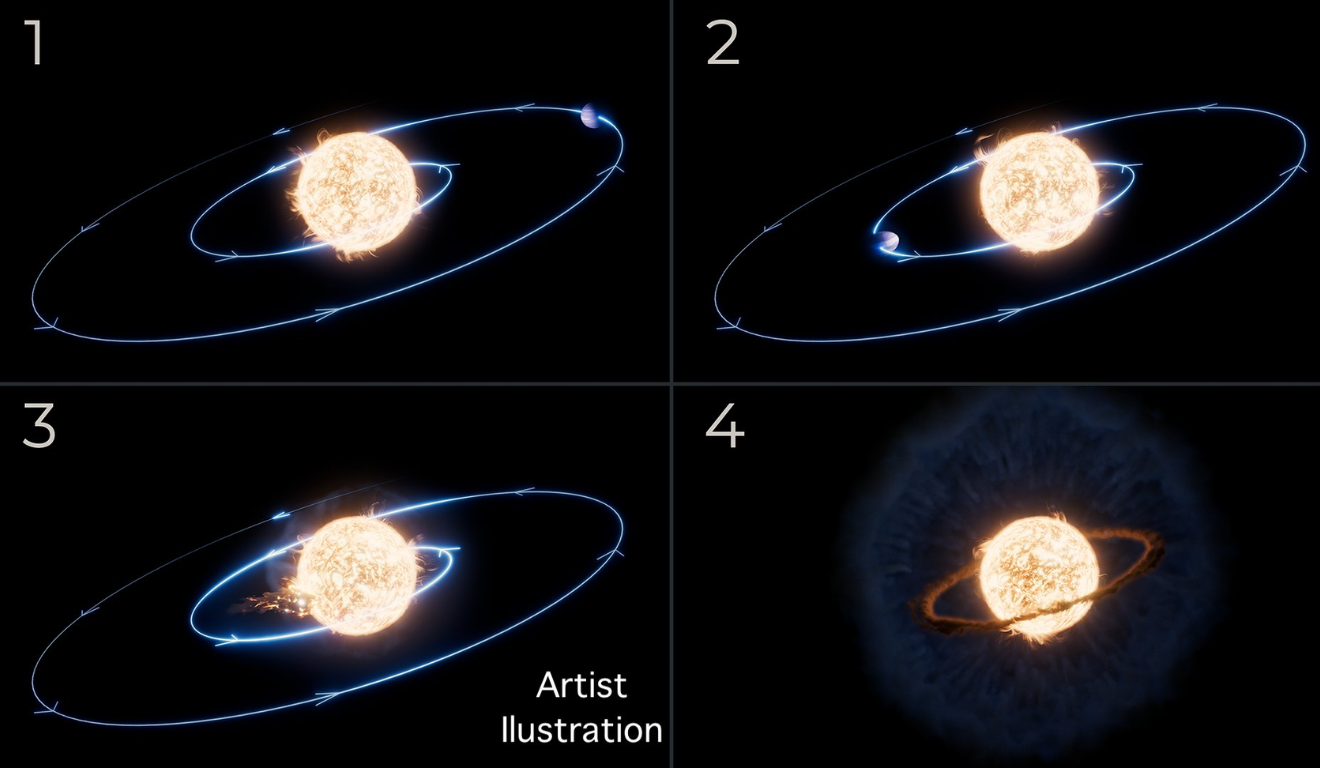 estrela engole planeta