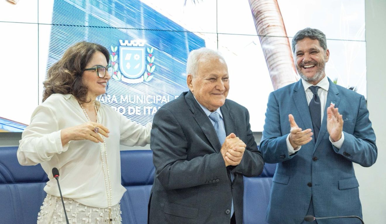 A primeira-dama Norma Ayub, o prefeito Theodorico Ferraço e o vice-governador Ricardo Ferraço.