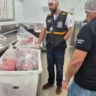 Carne apreendida em supermercado na Serra. Foto: Sesp/Divulgação