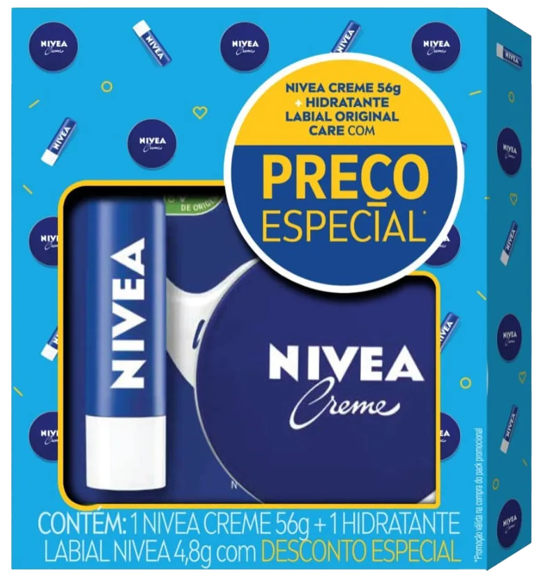 Kit Creme Nivea 56g + Hidratante Labial 4,8g