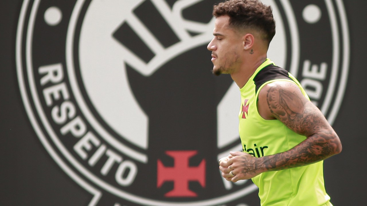 Philippe Coutinho no treino do Vasco no CT