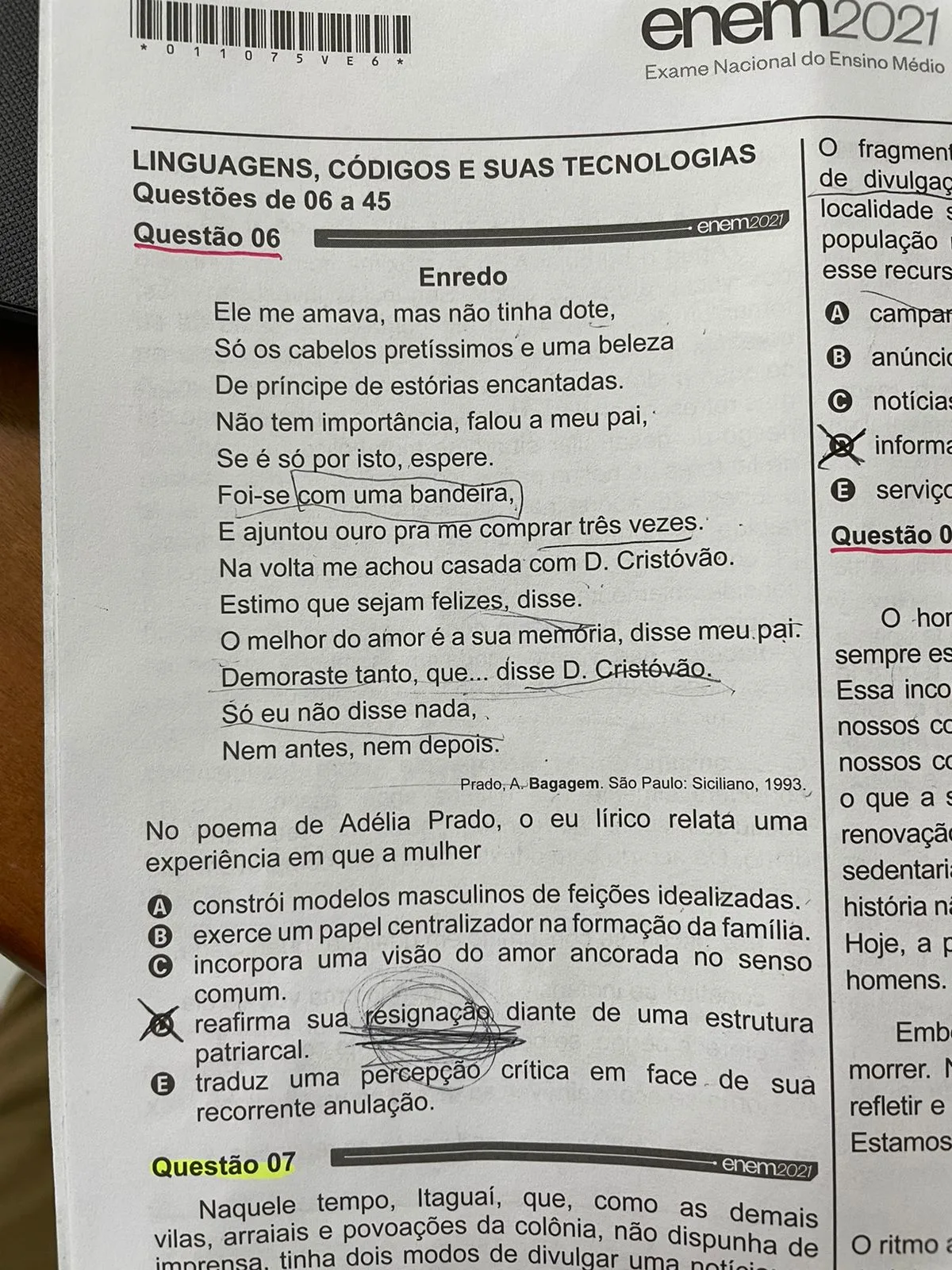 Questão prova Enem