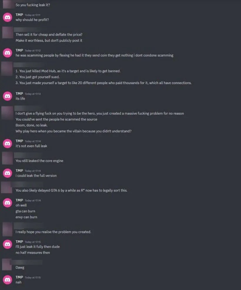 GTA V Vazamento chat modder