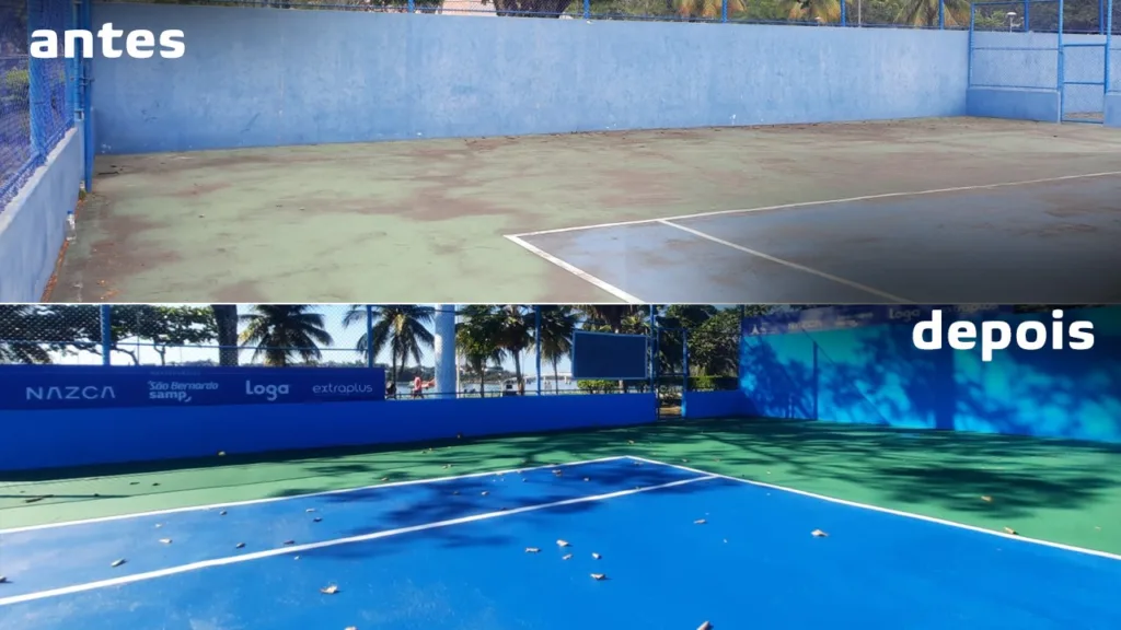Antes e Depois: reforma das quadras de tênis da Praça dos Namorados, em Vitória