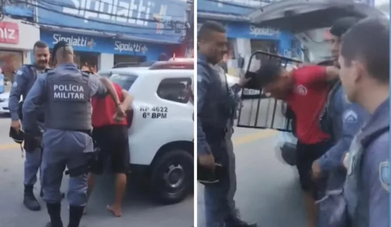 Suspeito de 24 anos pediu para ver os relógios, colocou tudo na mochila e tentou fugir correndo, mas foi contido na rua por populares Foto: Reprodução/BG



