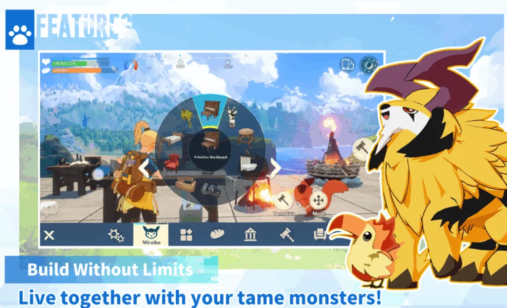 Miraibo GO promete desafiar Palworld e Pokemon nos celulares