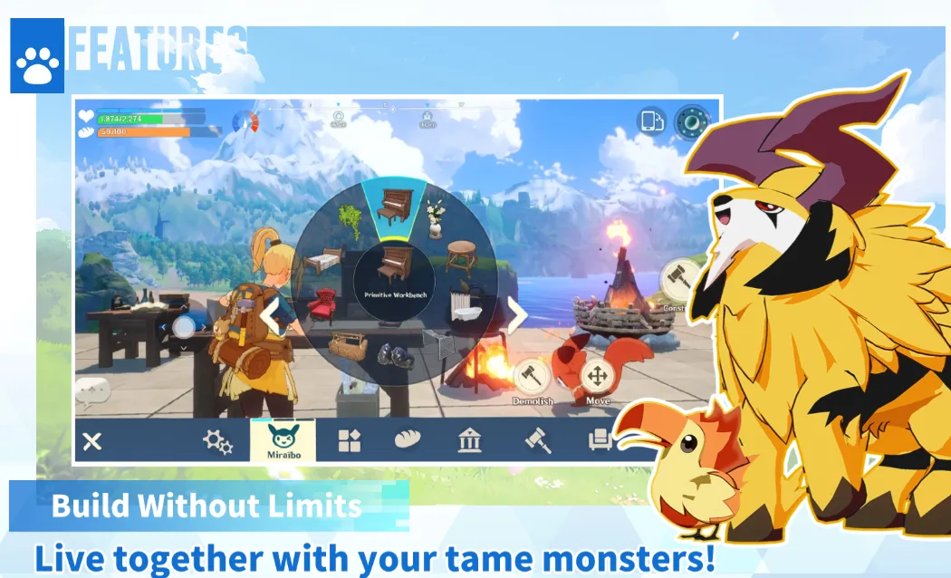 Miraibo GO promete desafiar Palworld e Pokemon nos celulares