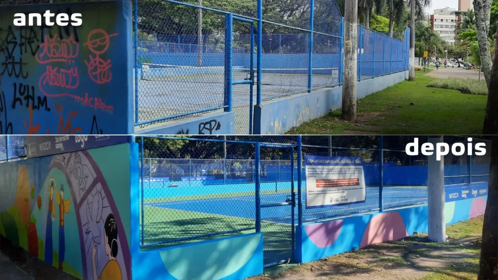 Antes e Depois: reforma das quadras de tênis da Praça dos Namorados, em Vitória